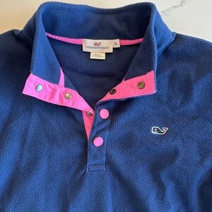 Vineyard Vines blue pink fleece xl women’s